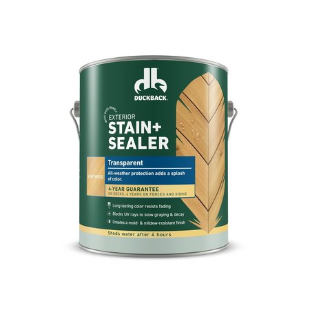 DUCKBACK Transparent Honeywood Water-Based Stain and Sealer 1 gal DBWB81000-16